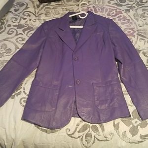 Purple Leather Coat